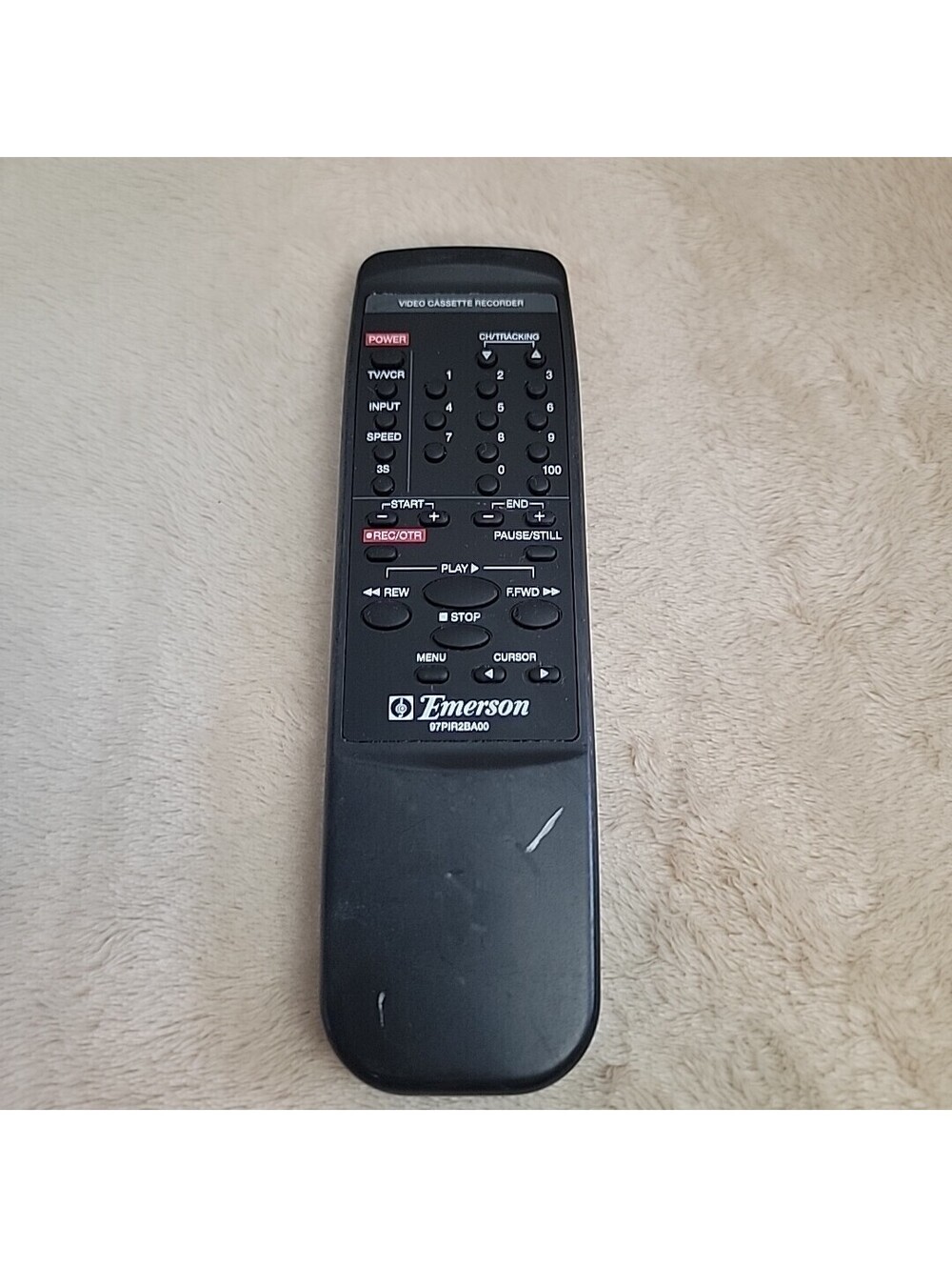 Emerson 97PIR2BA00 VCR Remote Control for Video Cassette Recorder